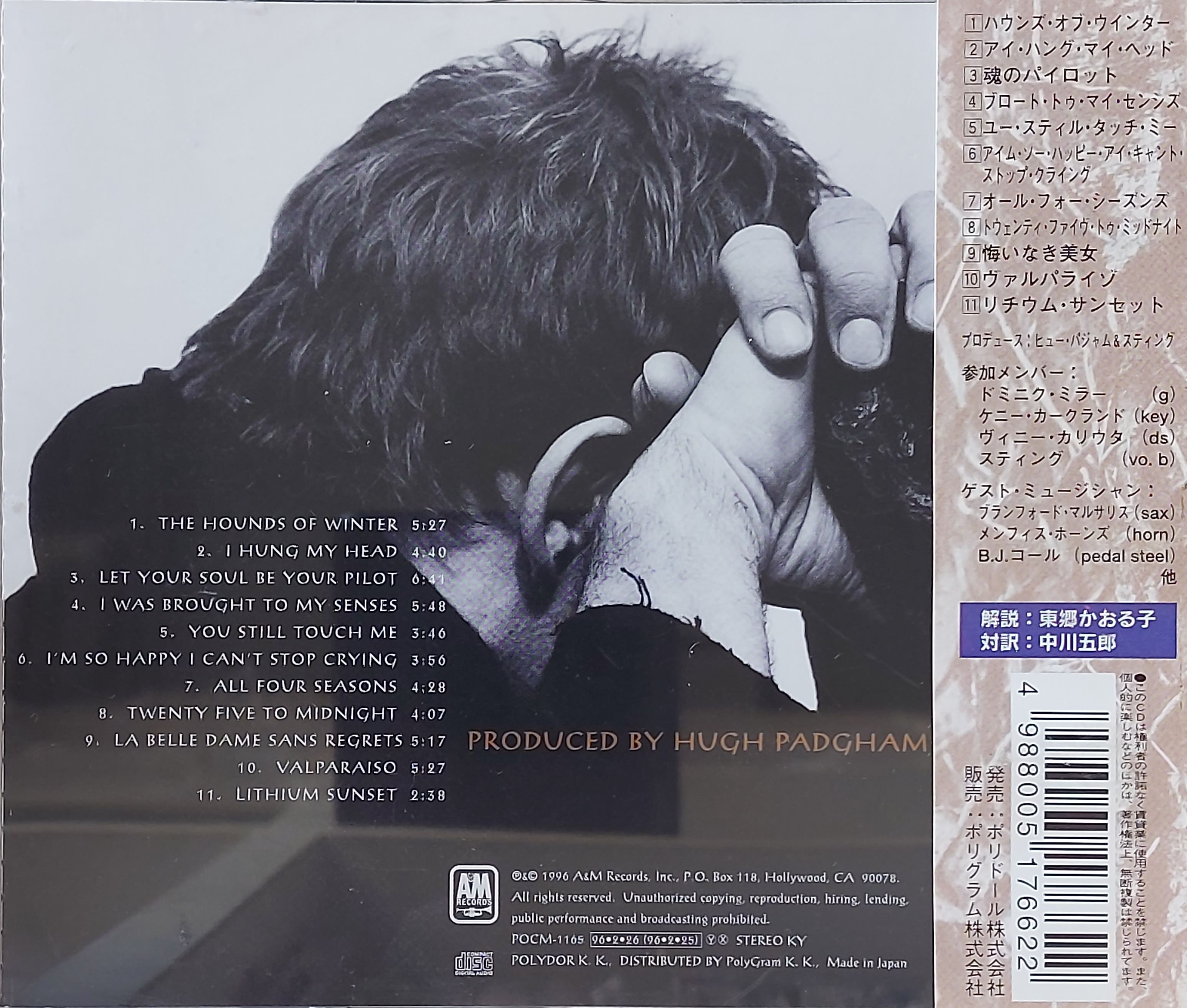 Used CD,Sting - Mercury Falling (The Police) (A+)(1996)(Japan)