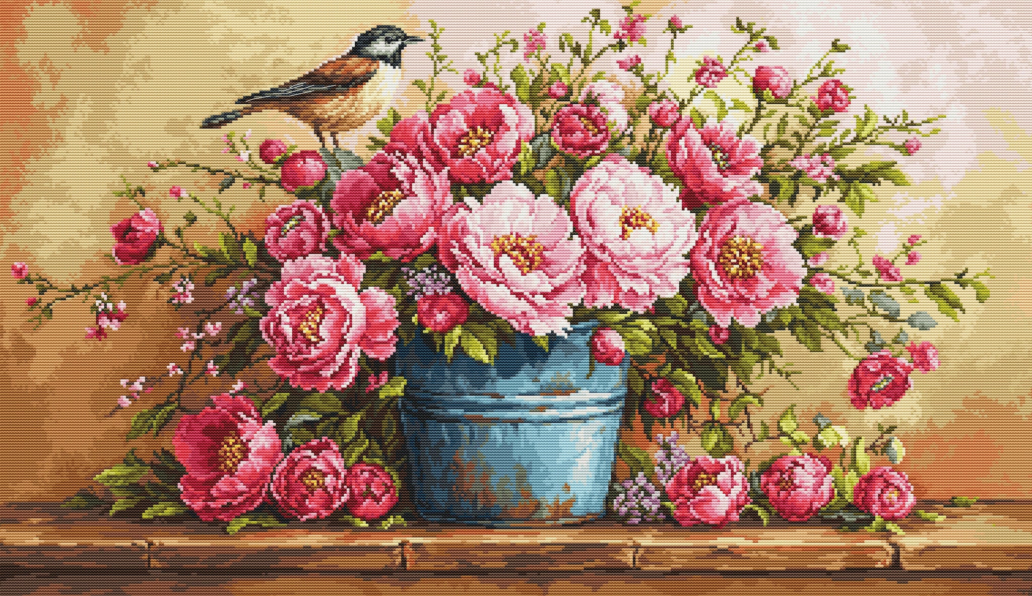 Luca-S ชุดปัก Lush Bouquet of Flowers