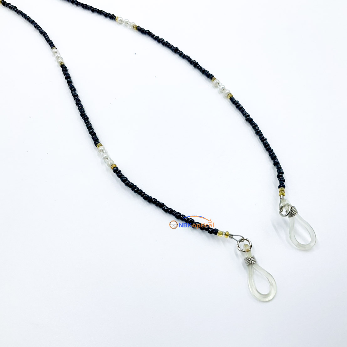 สายคล้องแว่นตาแฟชั่นทรงใข่มุกสีดําขาวทรงหรู