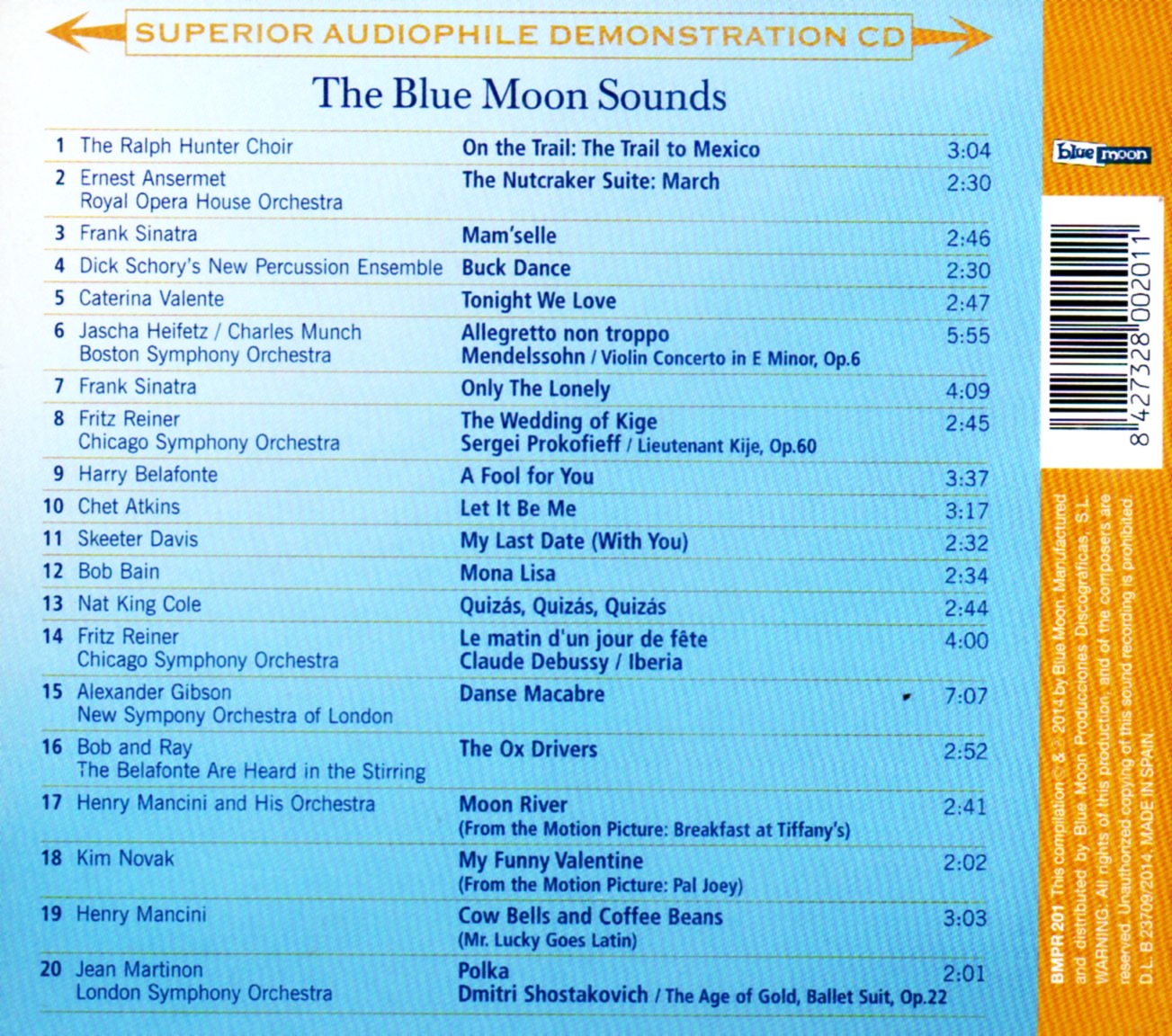 CD,The Blue Moon Sounds (Superior Audiophile Demonstration CD)(Various Artists)(2014)(Spain)