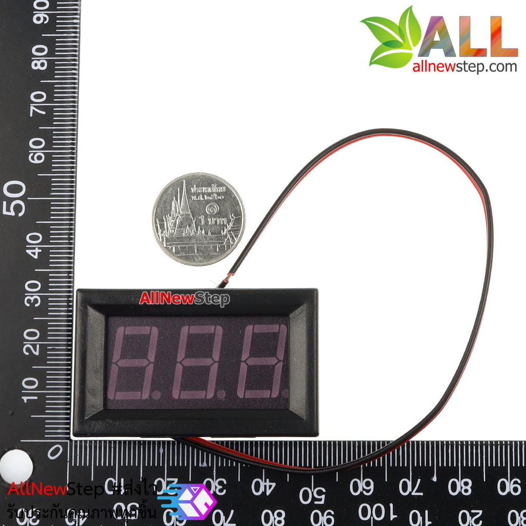 ดิจิตอลโวลต์มิเตอร์ LED 0.56 นิ้ว สีแดง AC220V 70-380VAC
