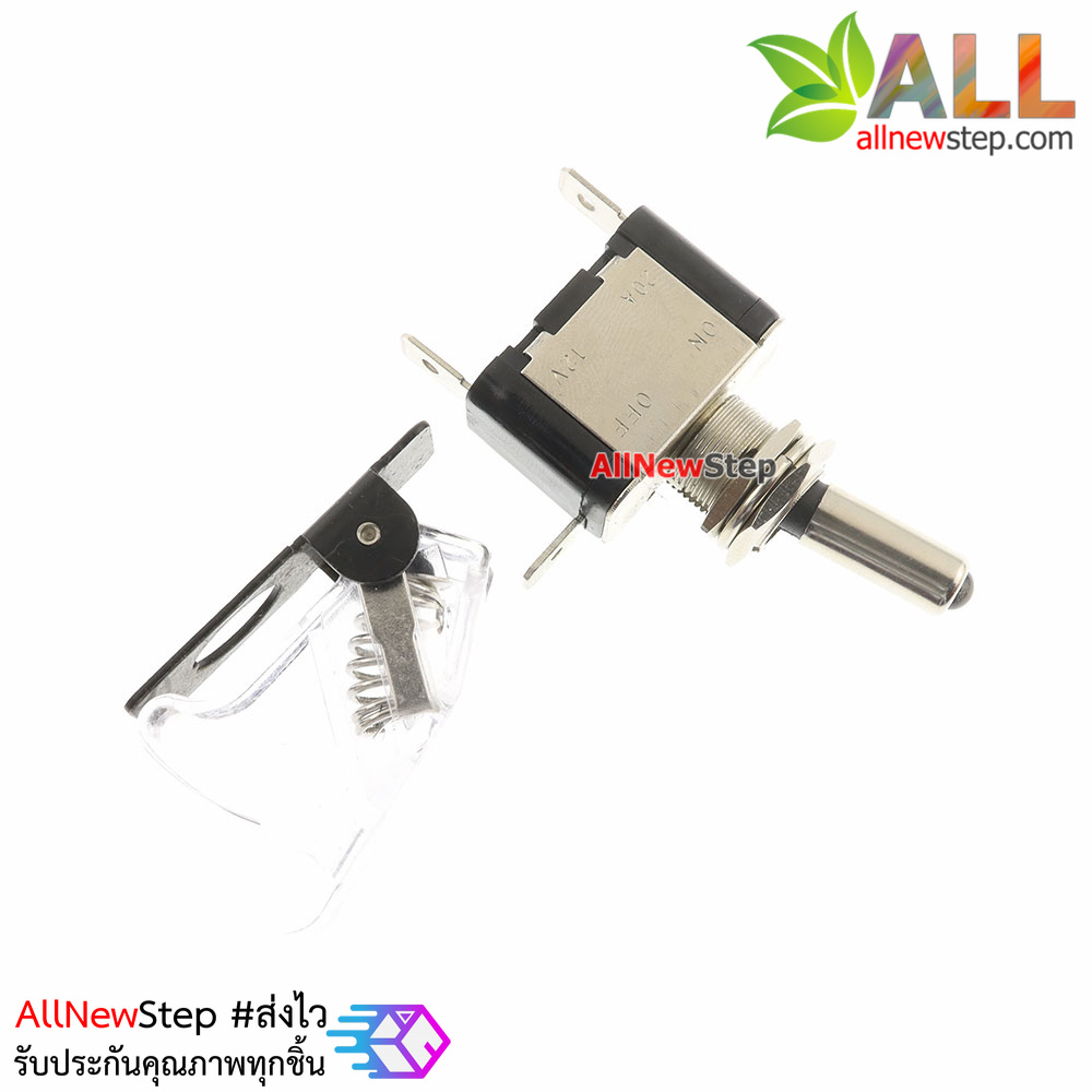 สวิตช์เปิด/ปิด ร็อกเกอร์สวิตช์ switch 3.3-12V 20A ฝาสีใส พร้อมไฟ LED สีขาว