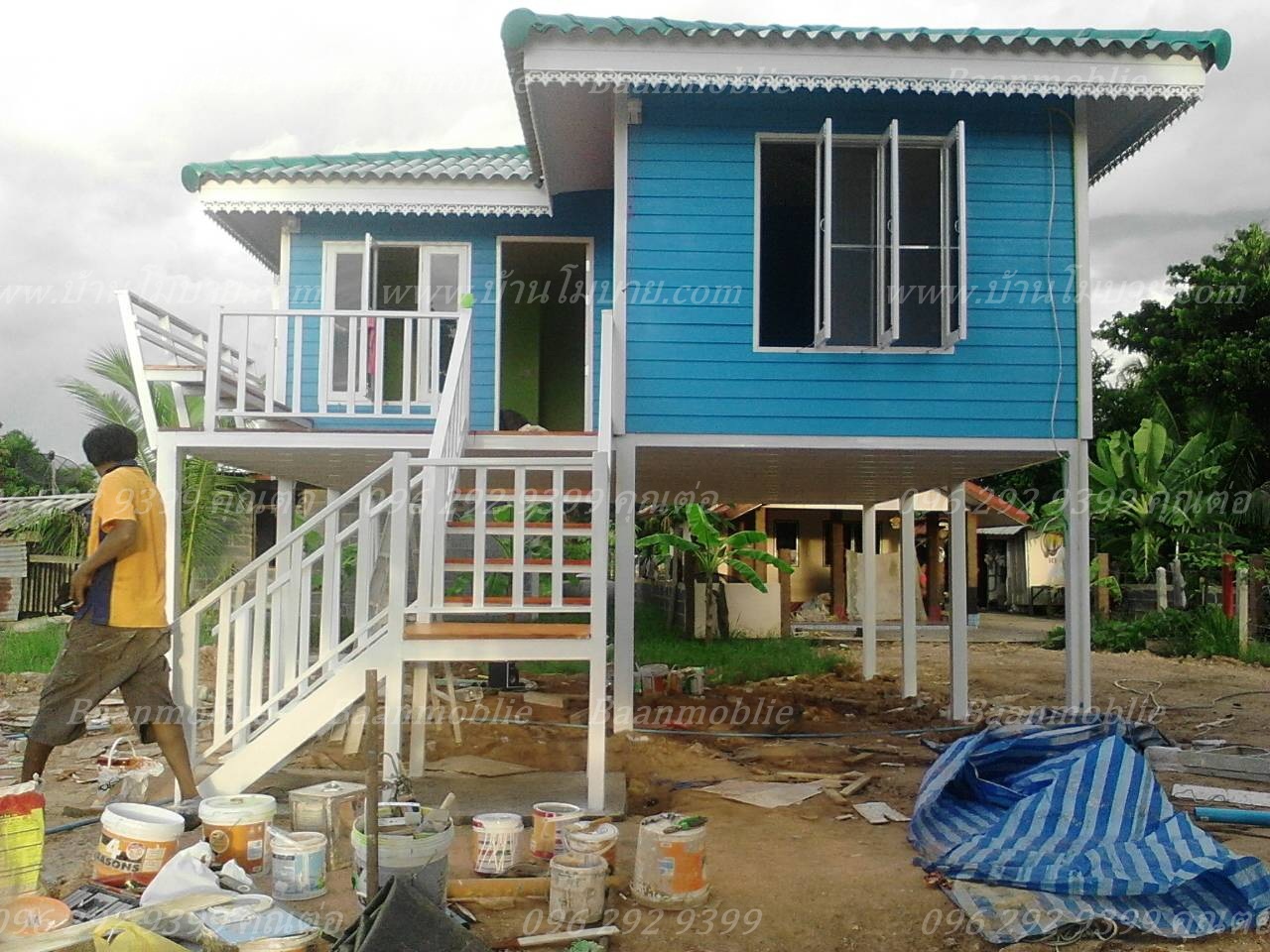 บ้านโมบาย ขนาด 6*7 เมตร (2ห้องนอน 2ห้องน้ำ 1ห้องรับเเขก)