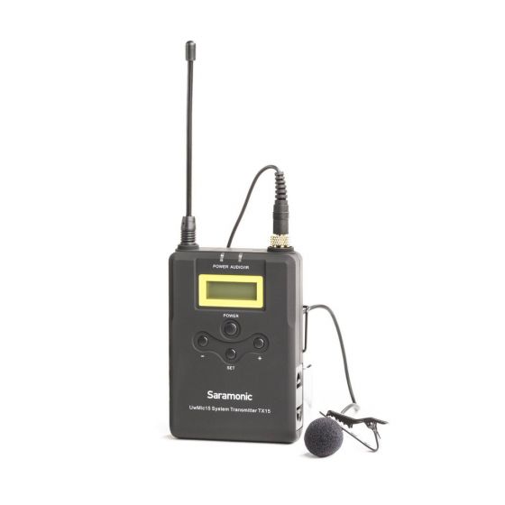Saramonic UWMIC15 (RX15+TX15) 16-Channel Digital UHF Wireless Lavalier Microphone System with Bodypack Transmitter