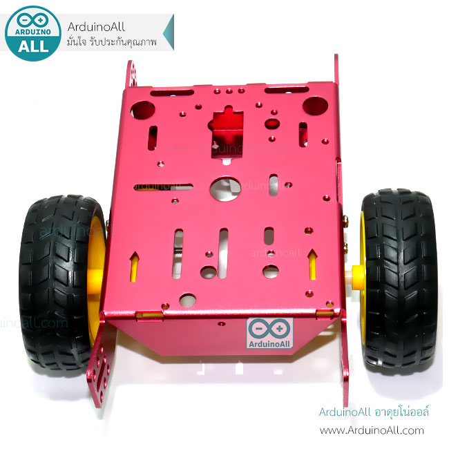 โครงรถอลูมิเนียมอัลลอย Smart Car Aluminum alloy smart car สีแดง ล้อเหลือง