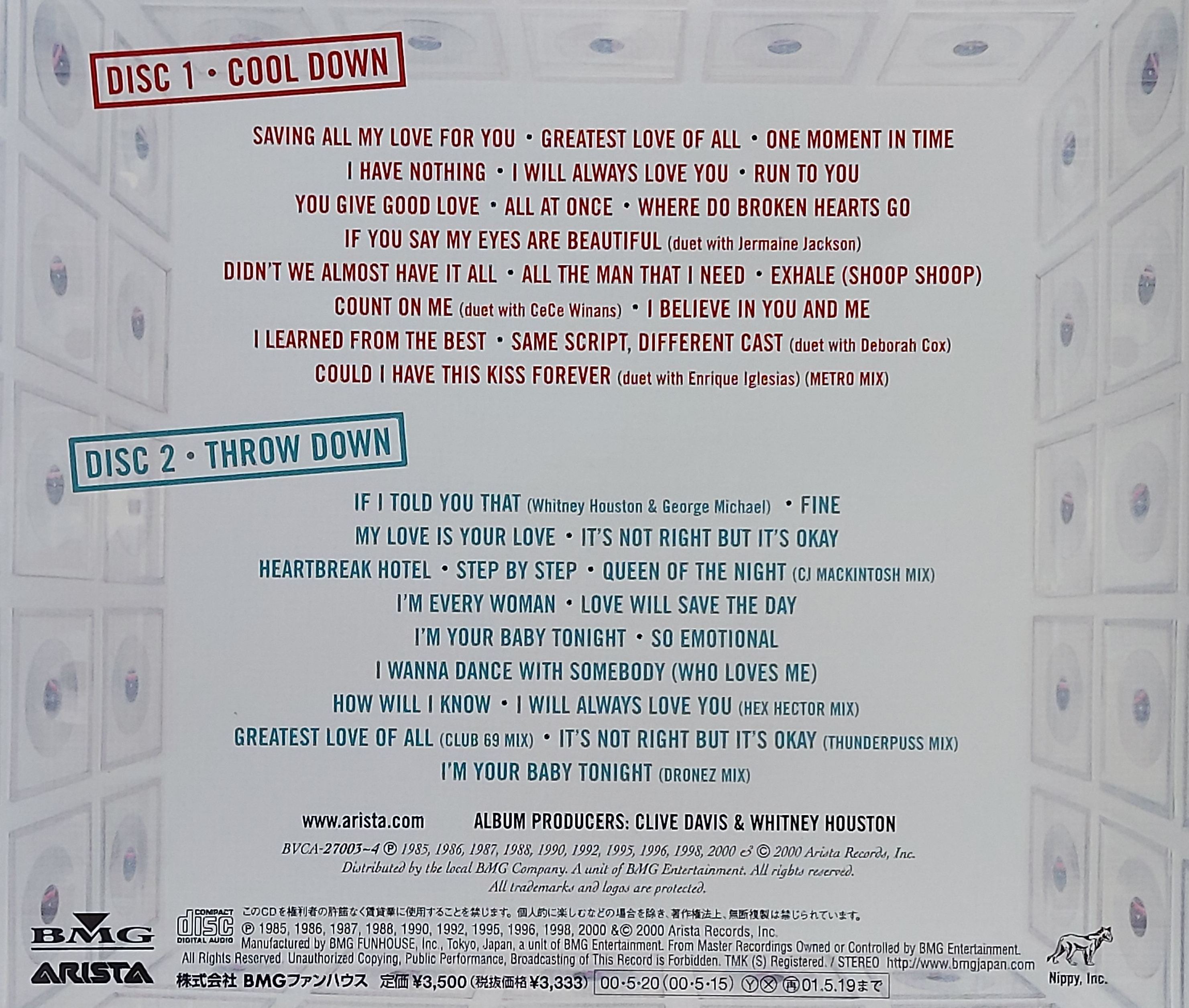 Used CD,Whitney Houston - The Greatest Hits (A)(2000)(Japan)