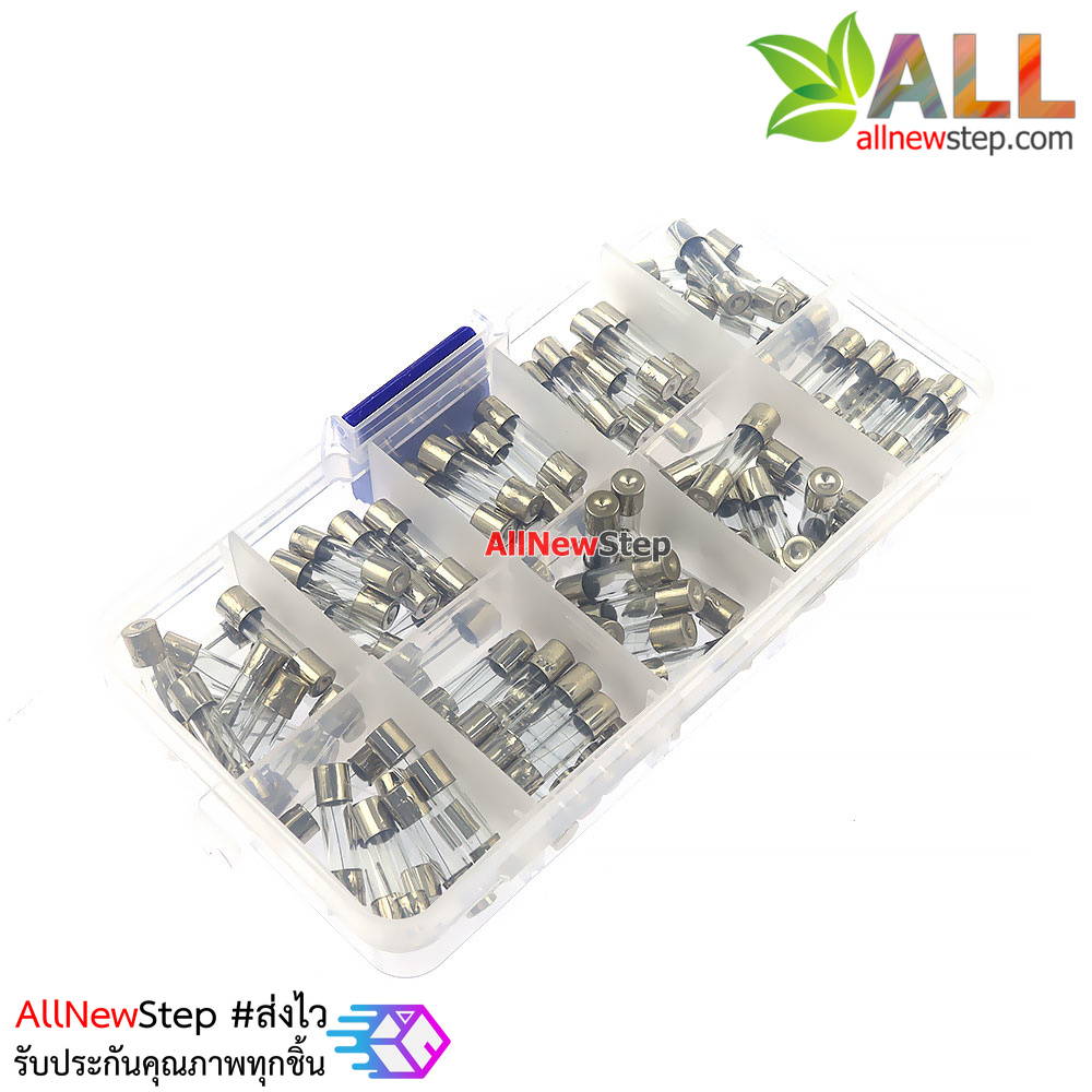 ฟิวส์กล่อง 10 ค่า 0.25A-20A อย่างละ 10 ชิ้น ขนาด 5x20MM 250V รวม 100 ชิ้น