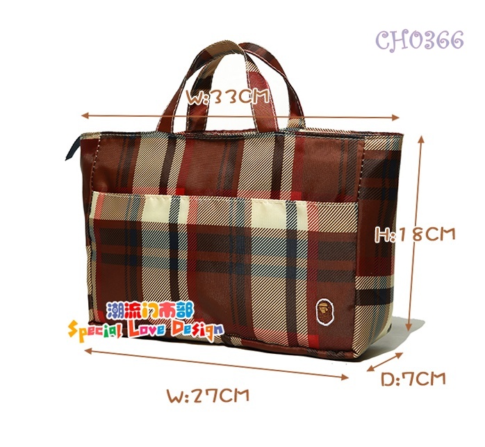 BAPECHECK A BATHING APE(R) AUTUMN COLLECTION e-MOOK กระเป๋าลายสก็อตมีซิบ และช่องใส่ของ