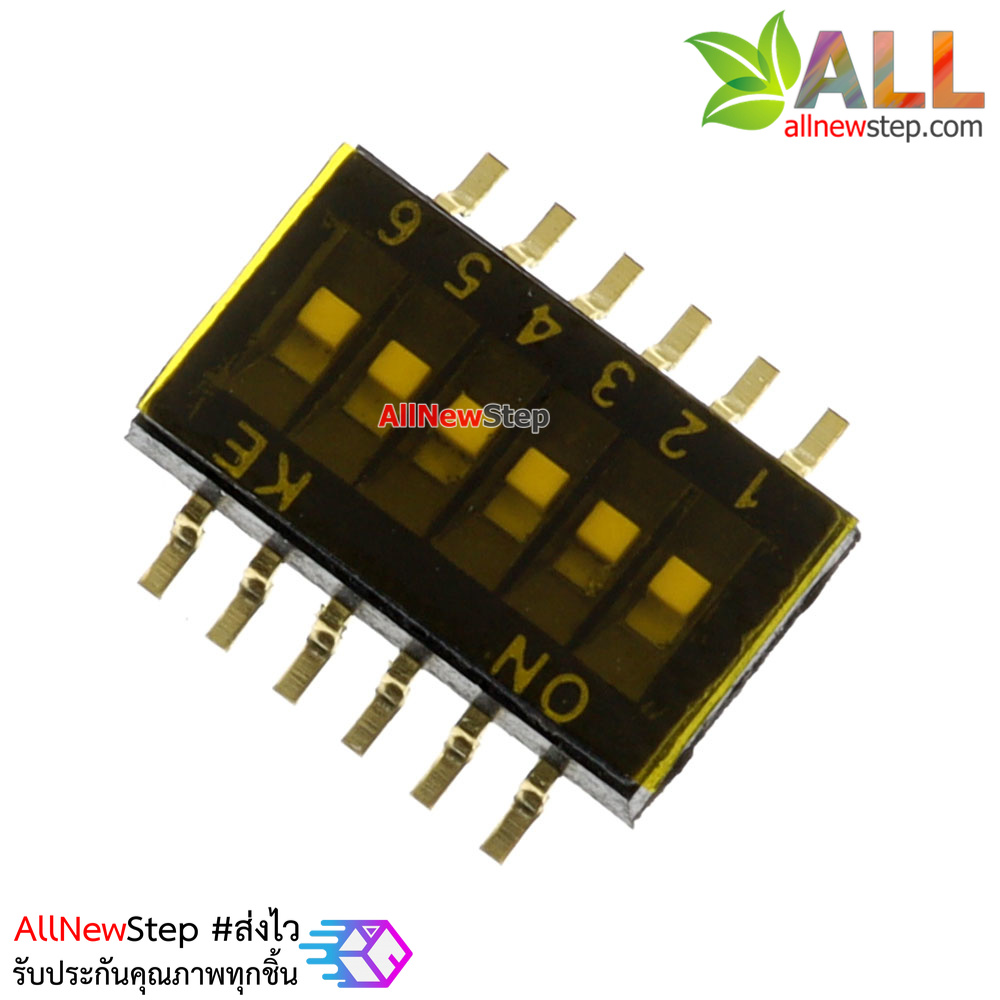 สวิตช์แบบ DIP switch SMD toggle pitch 1.27MM 6P แบบ 6 ขา