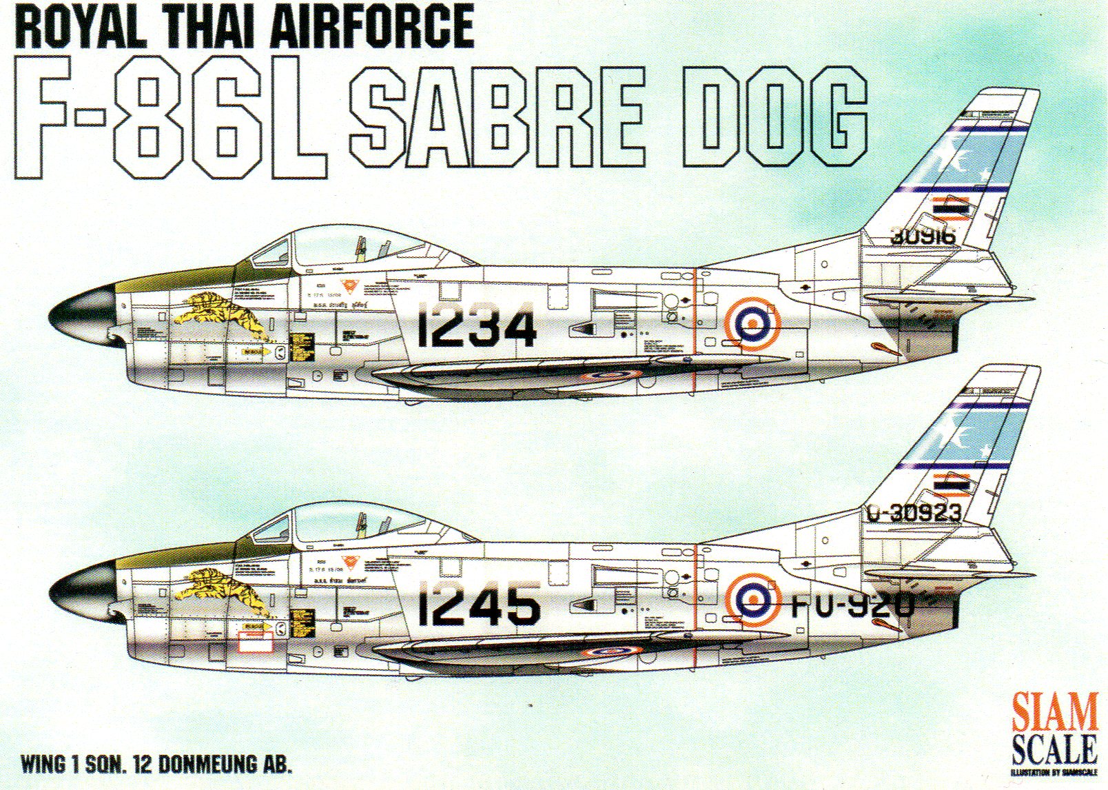 DECAL 1/48 F-86L SABRE DOG ROYAL THAI AIRFORCE
