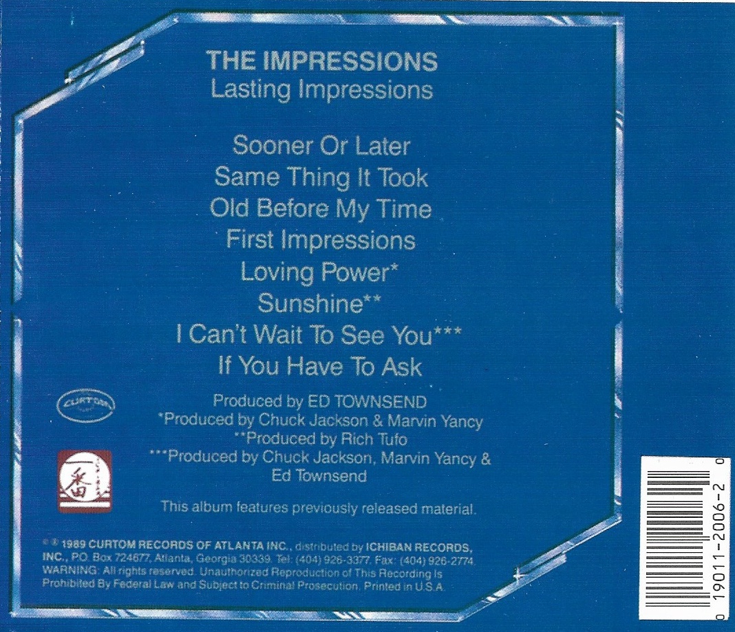 Used CD,The Impressions - Lasting Impressions (B)(1989)(USA)