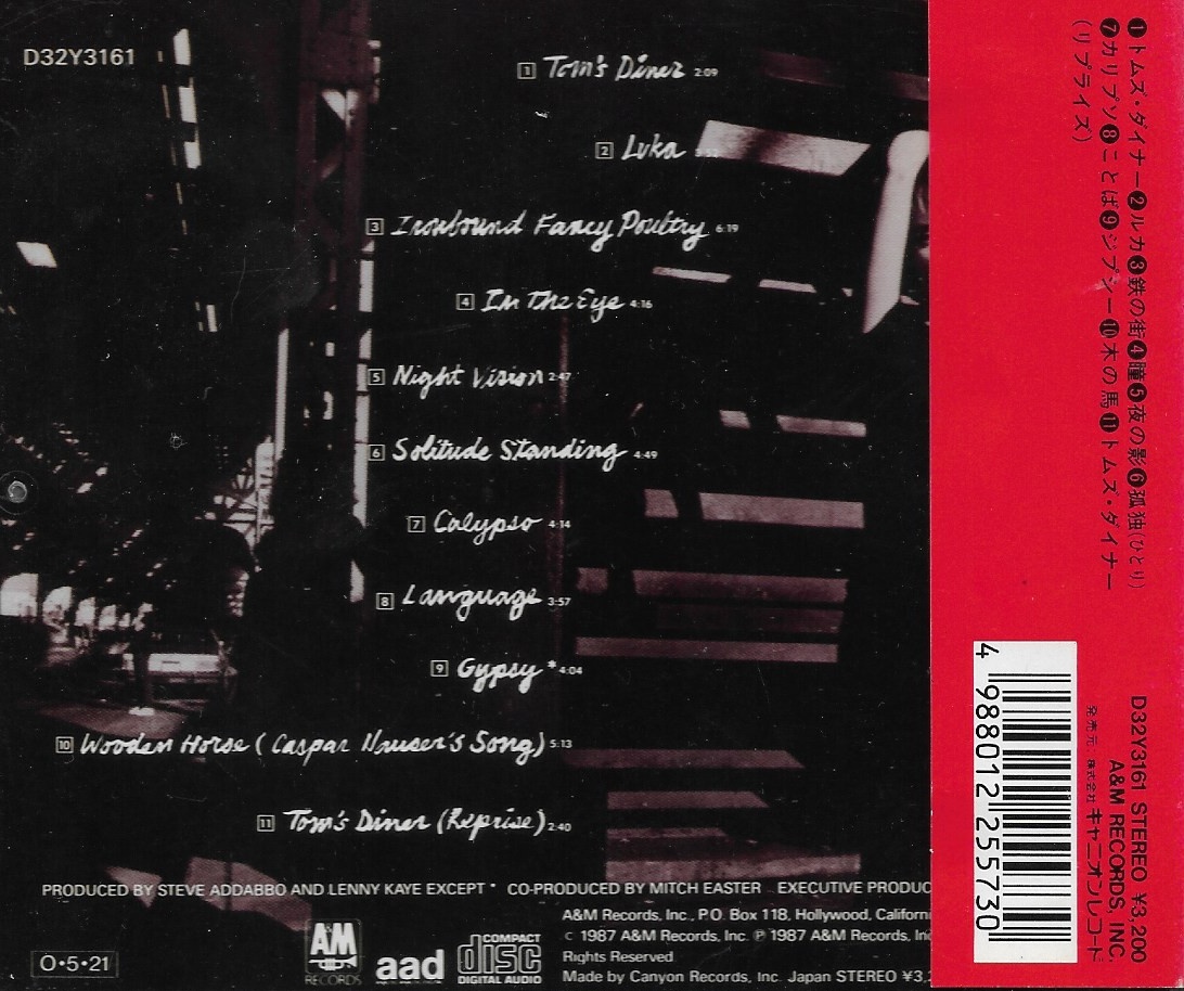 CD,Suzanne Vega - Solitude Standing (1987)(Japan)