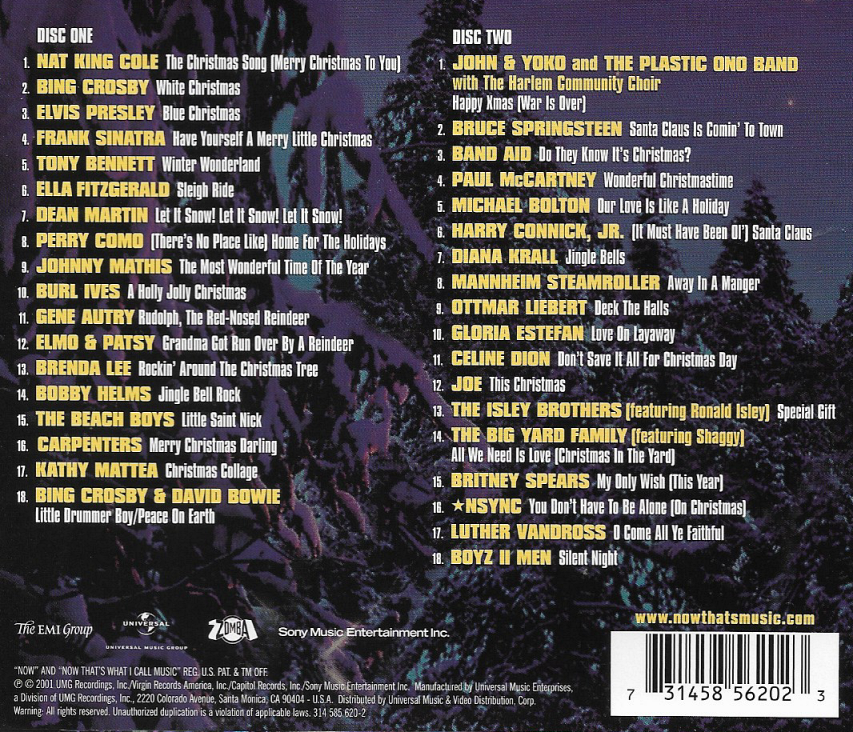 CD,Now That's What I Call Christmas!36 Classic songs from the past and present(2CD)(Various Artists)(2001)(USA)