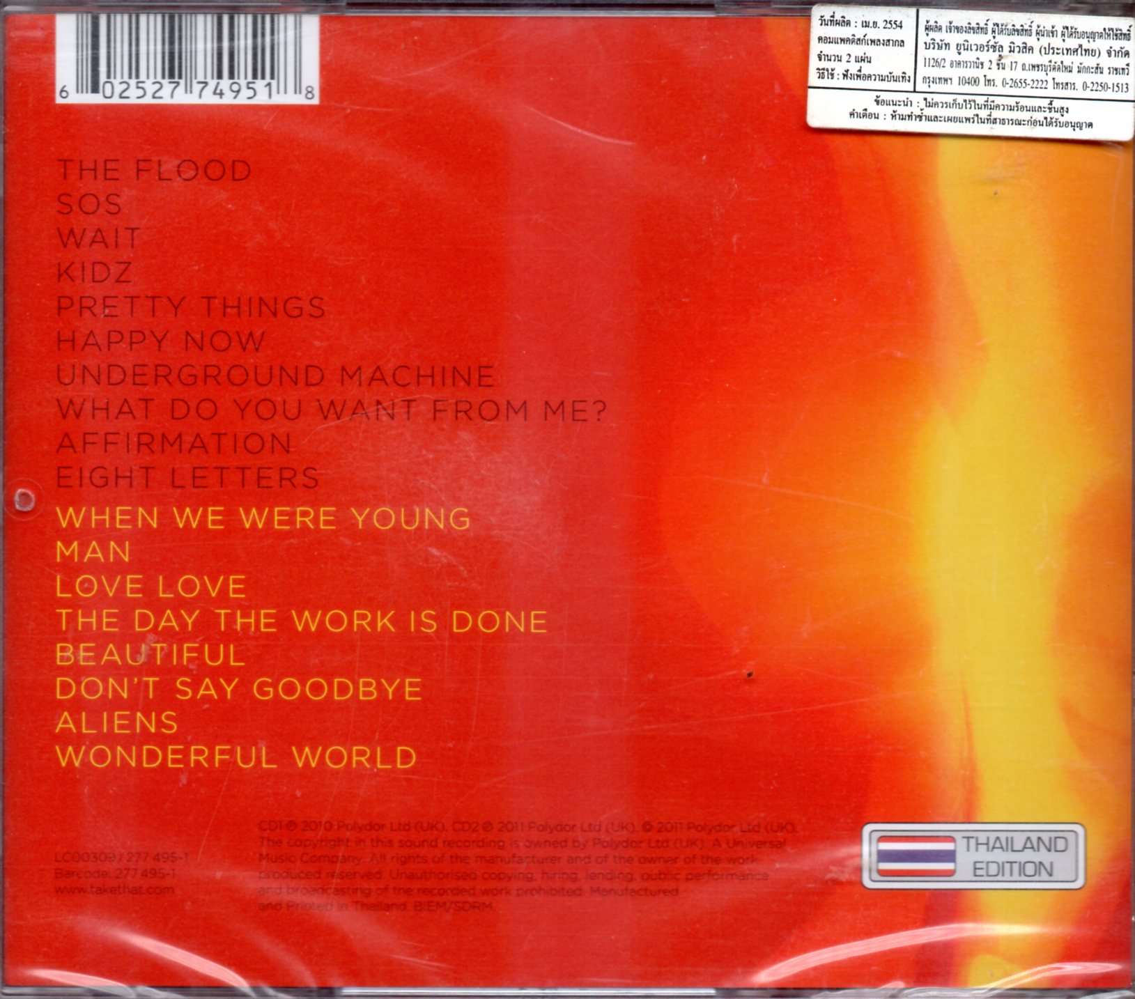 CD,Take That - Progressed (2010)(Thai)