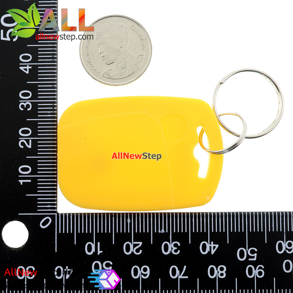 Key card IC พวงกุญแจคีย์การ์ด RFID 13.56MHz สีเหลือง