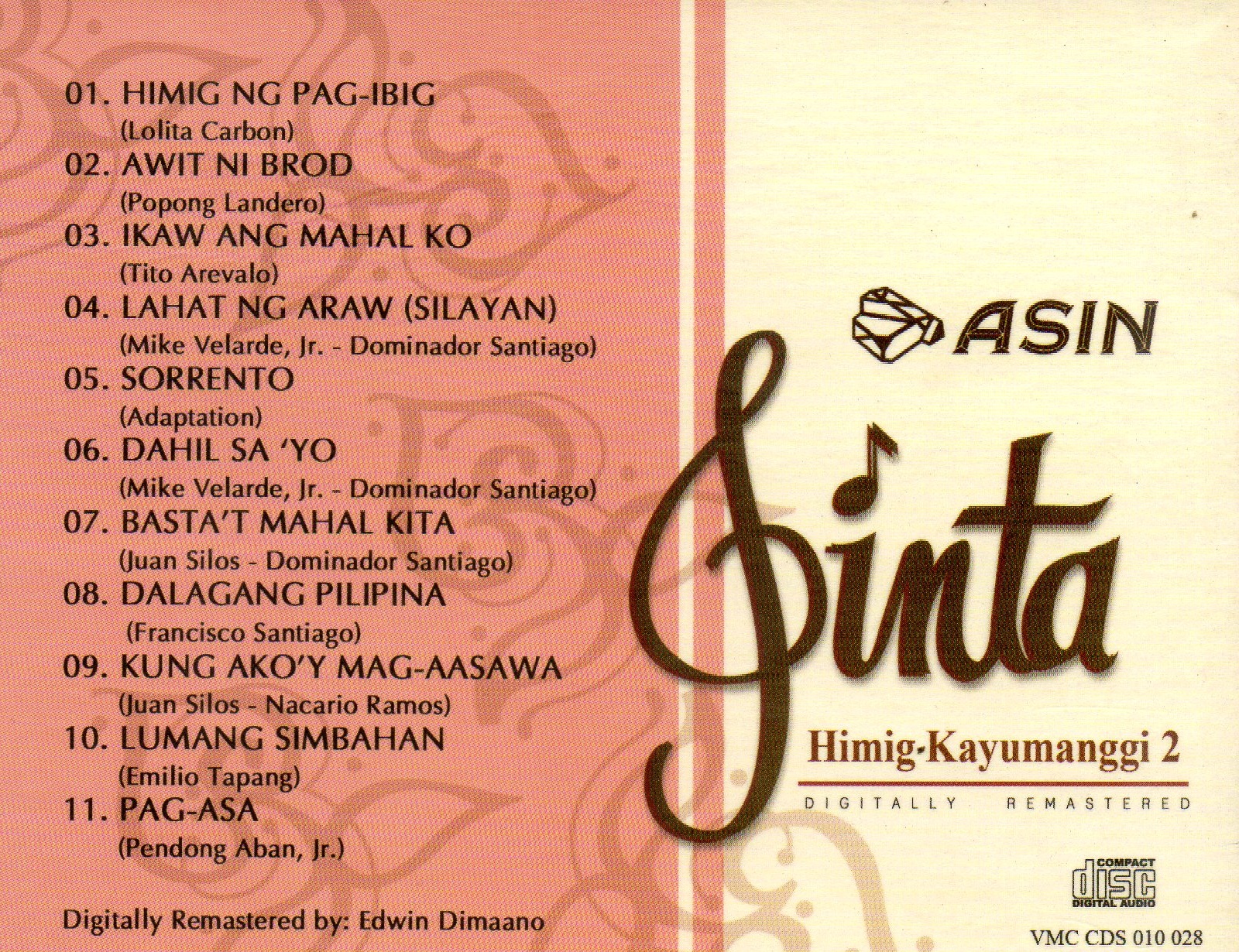 CD,Asin - Himig Kayumanggi 2 (Digitally Remastered )(2010)(Philippines)