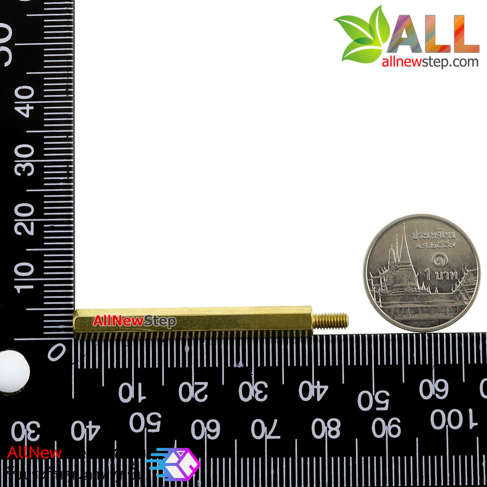 Pillars Nut M3 น็อต ทองเหลืองแบบยาว 46mm 40+6mm