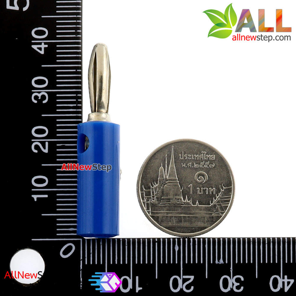 Banana socket banana plug 4MM banana head แจ๊กแบบกล้วย บานานาปลั๊ก ตัวผู้ขนาด 4mm สีน้ำเงิน จำนวน 1 ชิ้น