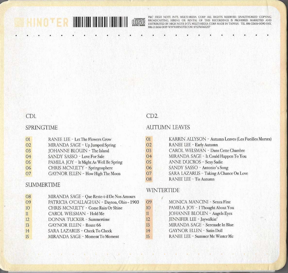 CD,Jazz For Seasons in Love(2CD)(Various Artists)(Taiwan)