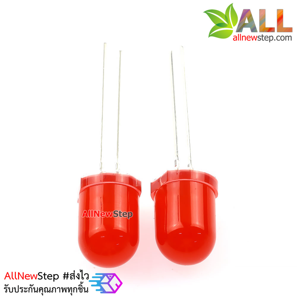 LED 10mm LED สีแดง จำนวน 2 ดวง