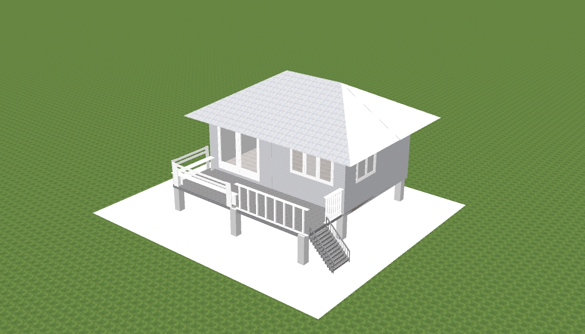 บ้านน็อคดาวน์ ทรงปั่นหยา ขนาด 4*6 เมตร พร้อมระเบียง 2*3 เมตร ชุดประตูสไลด์