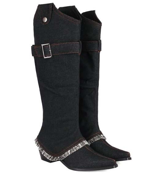 รองเท้าบูทผ้ายีนส์สีน้ำเงิน/ฟ้า/ดำ ไซส์ 34-43
