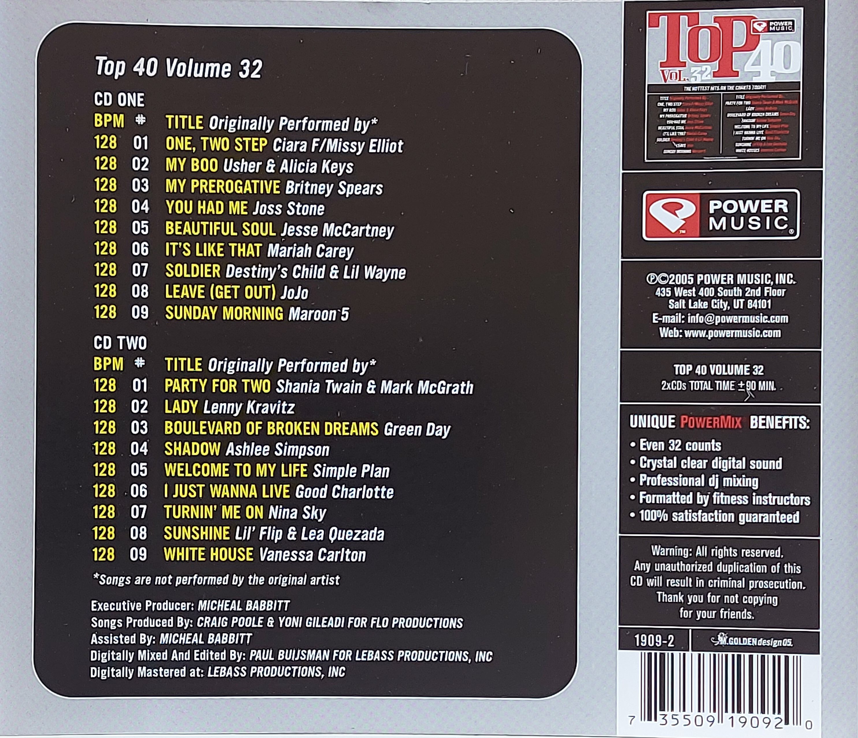 Used CD,Top 40 Volume 32 (C)(2CD)(Various Artists)(2005)(USA)