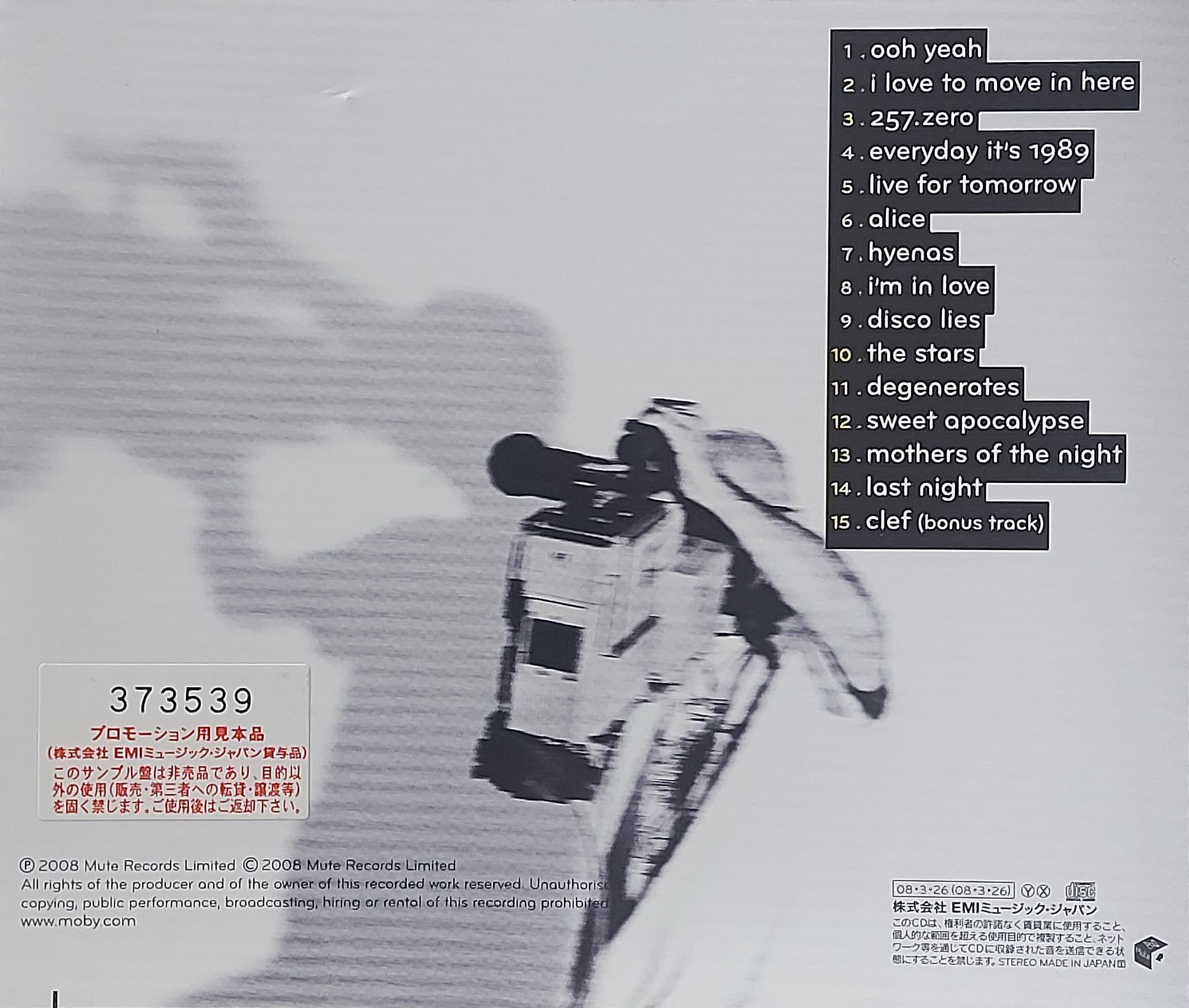 Used CD,Moby - Last Night (A+)(2008)(Japan)