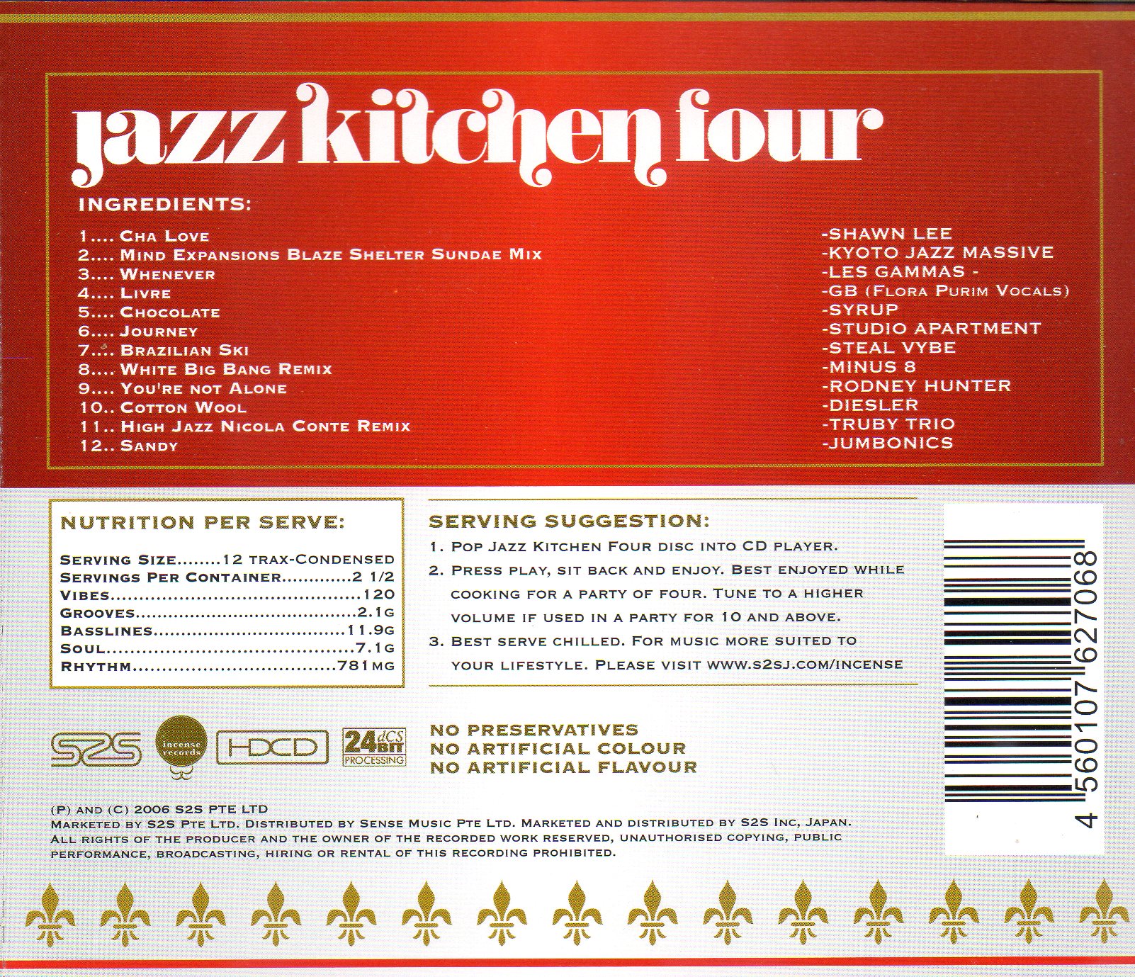 CD,Jazz Kitchen Four Jazzin' good vibes (Various Artists)(2009)