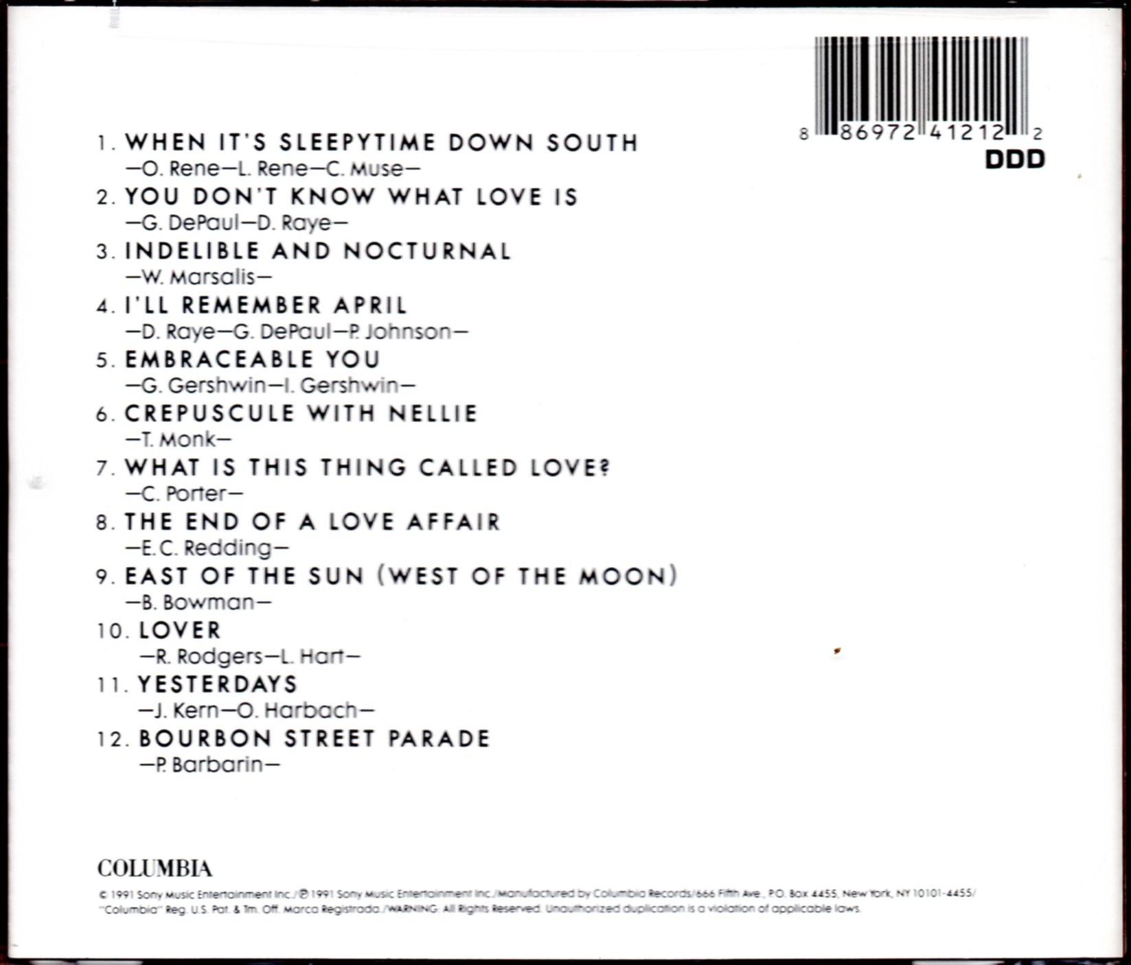 CD,Wynton Marsalis - Standard Time Vol. 2 Intimacy Calling (instrumental)(USA)