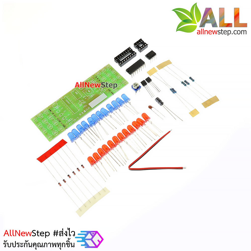 ชุดคิทวงจรไฟกระพริบแบบรถตำรวจ 2 สี ปรับความเร็วได้ Police flasher Led 2 color NE555+CD4017 KIT