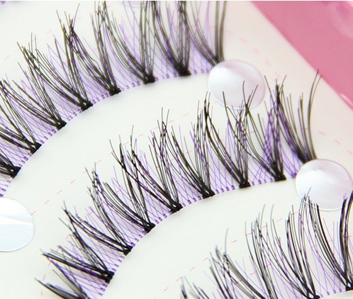 HS-38 ขนตาปลอม(ราคาส่ง) สีม่วง+ดำ ขั้นต่ำ 15 เเพ็ค คละเเบบได้