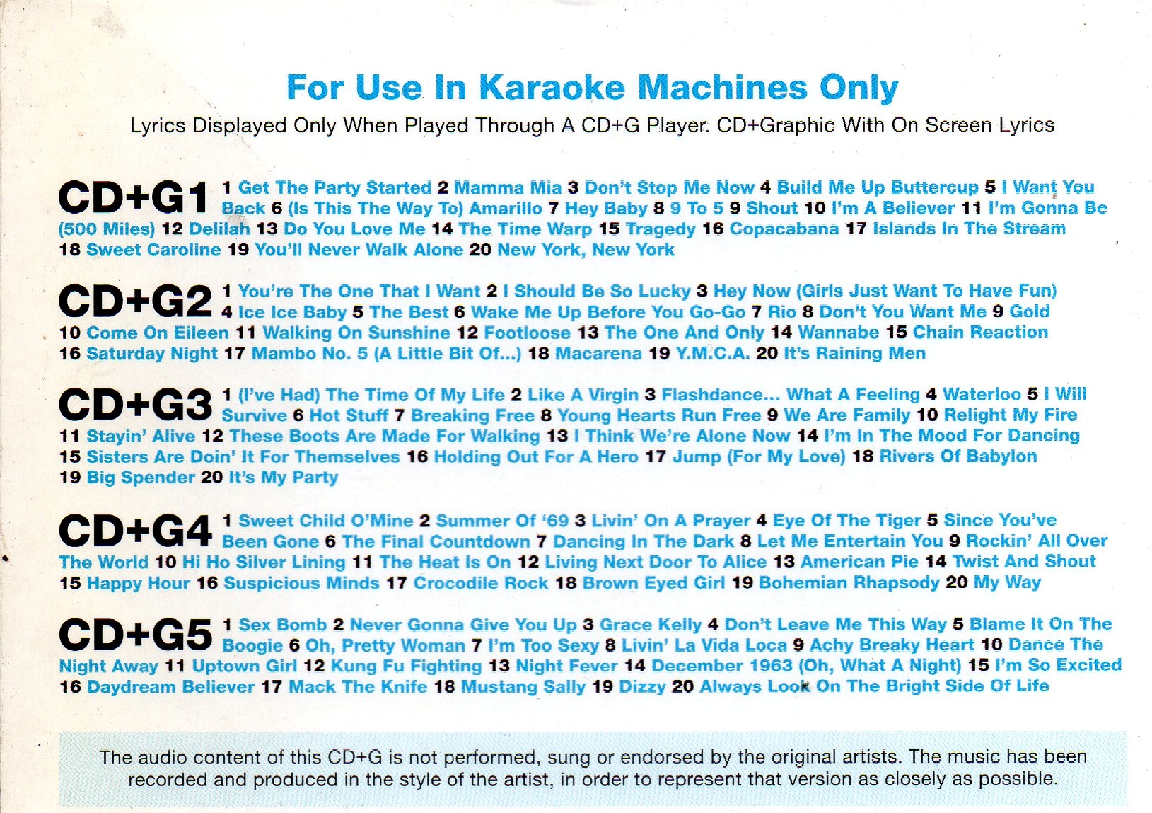 CD,100 Hits Presents Party Karaoke Romantic Classics For 5CD+Graphics (Various Artists)(2009)(UK)