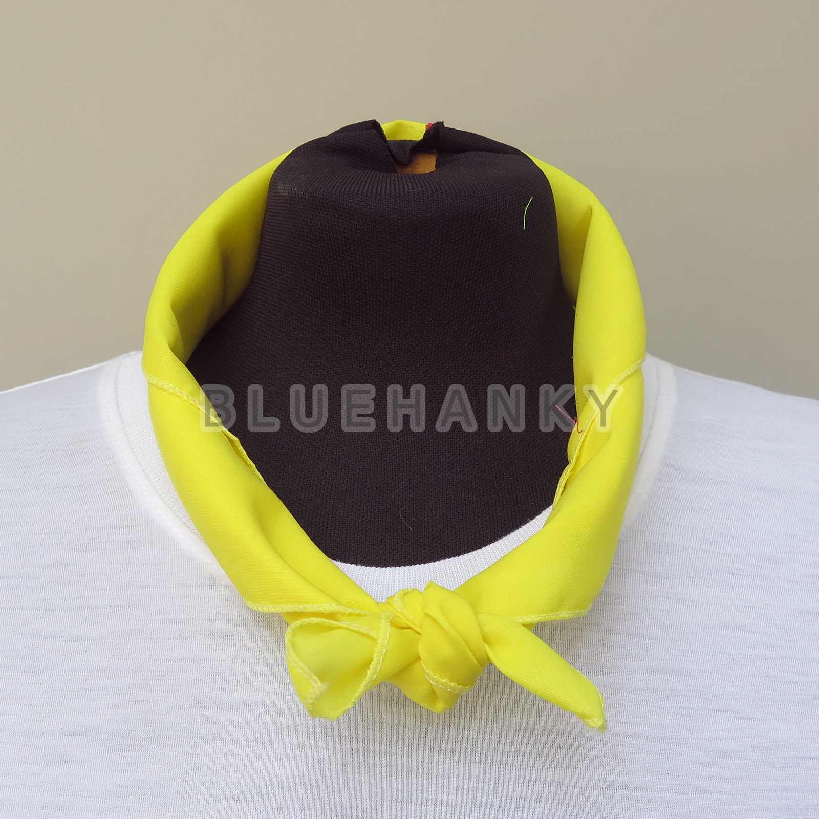 เหลือง ผ้าพันคอสีเหลือง ผ้าพันคอสี่เหลี่ยม53ซม แบ่งกลุ่ม จัดกิจกรรม กีฬาสี 53ซม