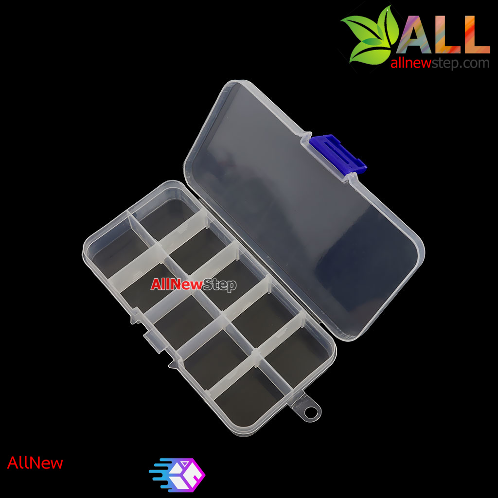 กล่องพลาสติกเก็บอุปกรณ์ 10 ช่อง ขนาด 130x65x20mm