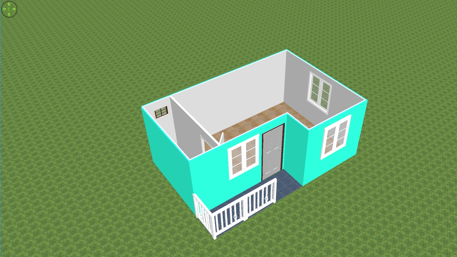 บ้านน็อคดาวน์ ขนาด 4*6 เมตร ระเบียงภายในตัวบ้าน 1ห้องนอน 1ห้องน้ำ 1ห้องโถง