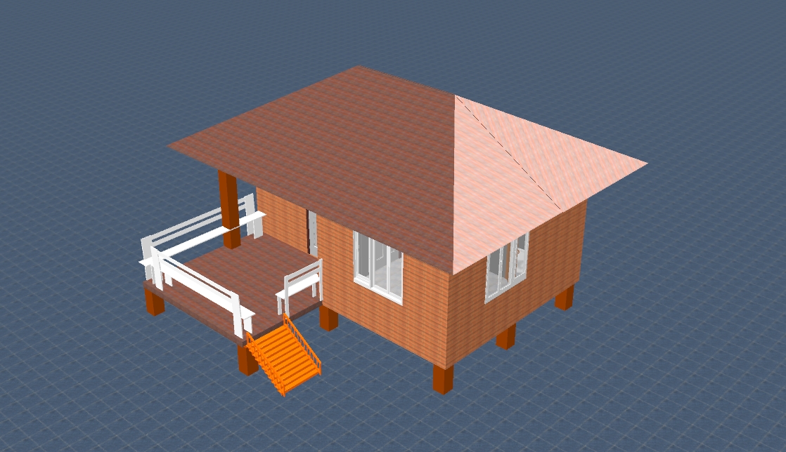 บ้านน็อคดาวน์ ขนาด 4*6 เมตร พร้อมระเบียง 2*3 เมตร 1 ห้องนอน 1ห้องน้ำ 1ห้องโถง