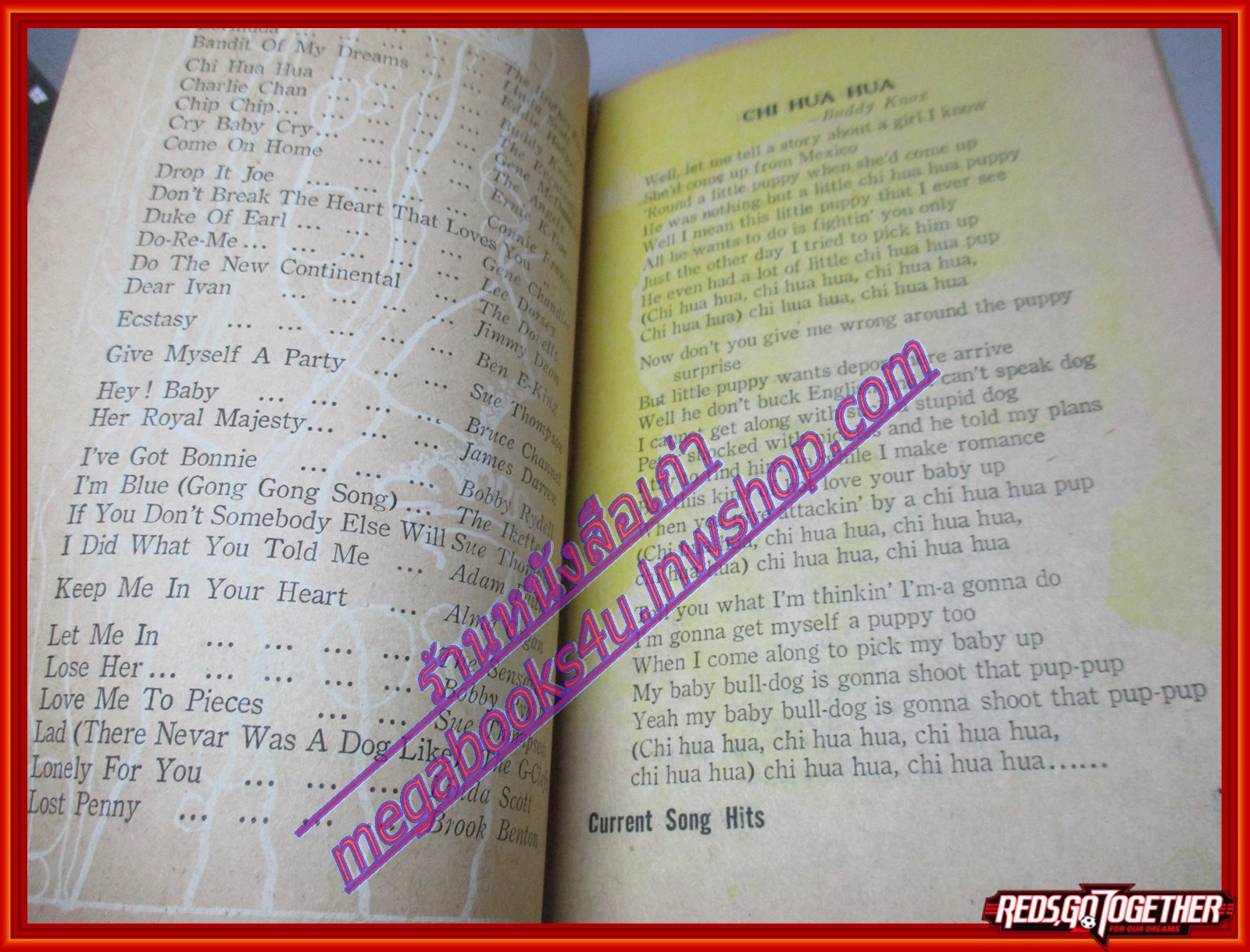 หนังสือเพลงเก่า CURRENT SONG HITS ปี2505