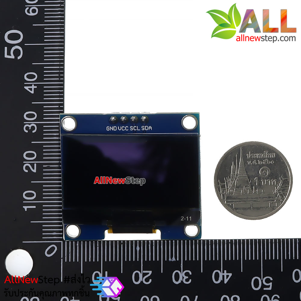 จอแสดงผล OLED 128x64 แบบ I2C ขนาด 1.3 นิ้ว สีน้ำเงิน OLED Display I2C Module Blue 1.3 นิ้ว for Arduino