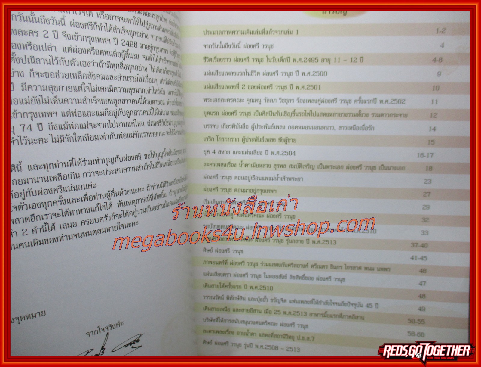 หนังสือที่ระลึก จากวันนั้นถึงวันนี้ ผ่องศรี วรนุช