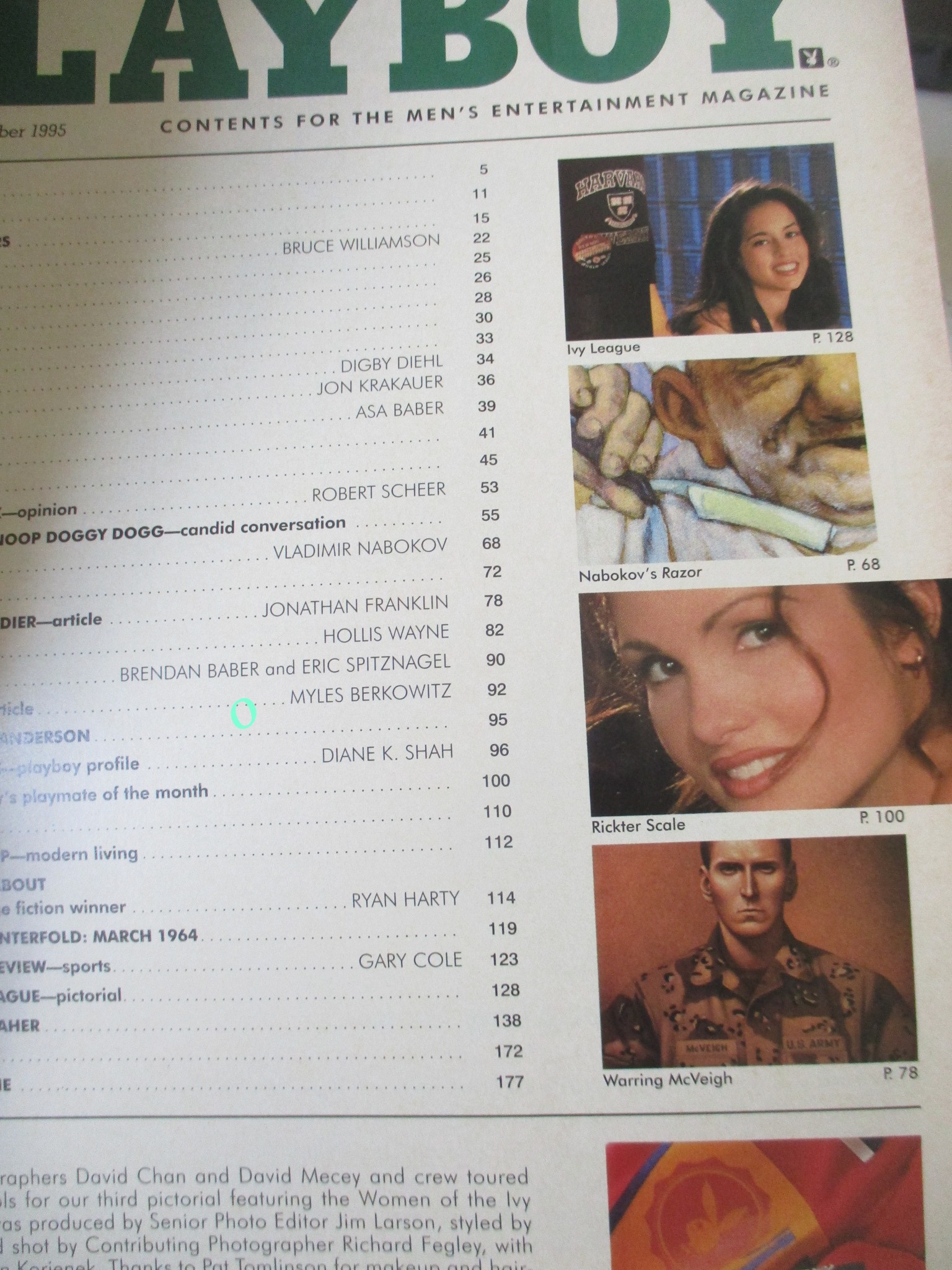 นิตยสารPLAYBOY USA ฉบับ OCT.1995