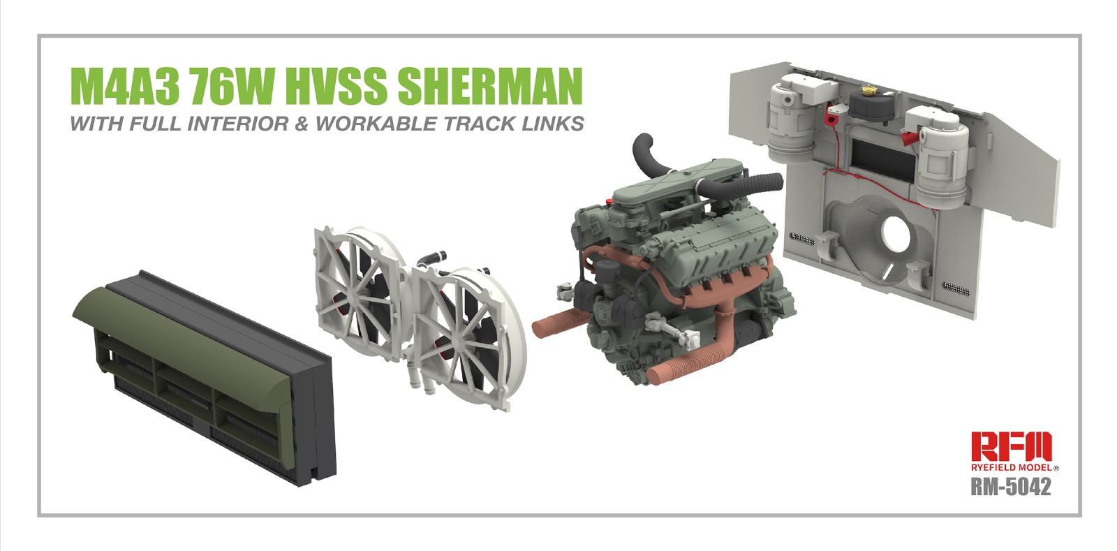 1/35 M4A3E8 SHERMAN w/Full Interior&Workable Track Links