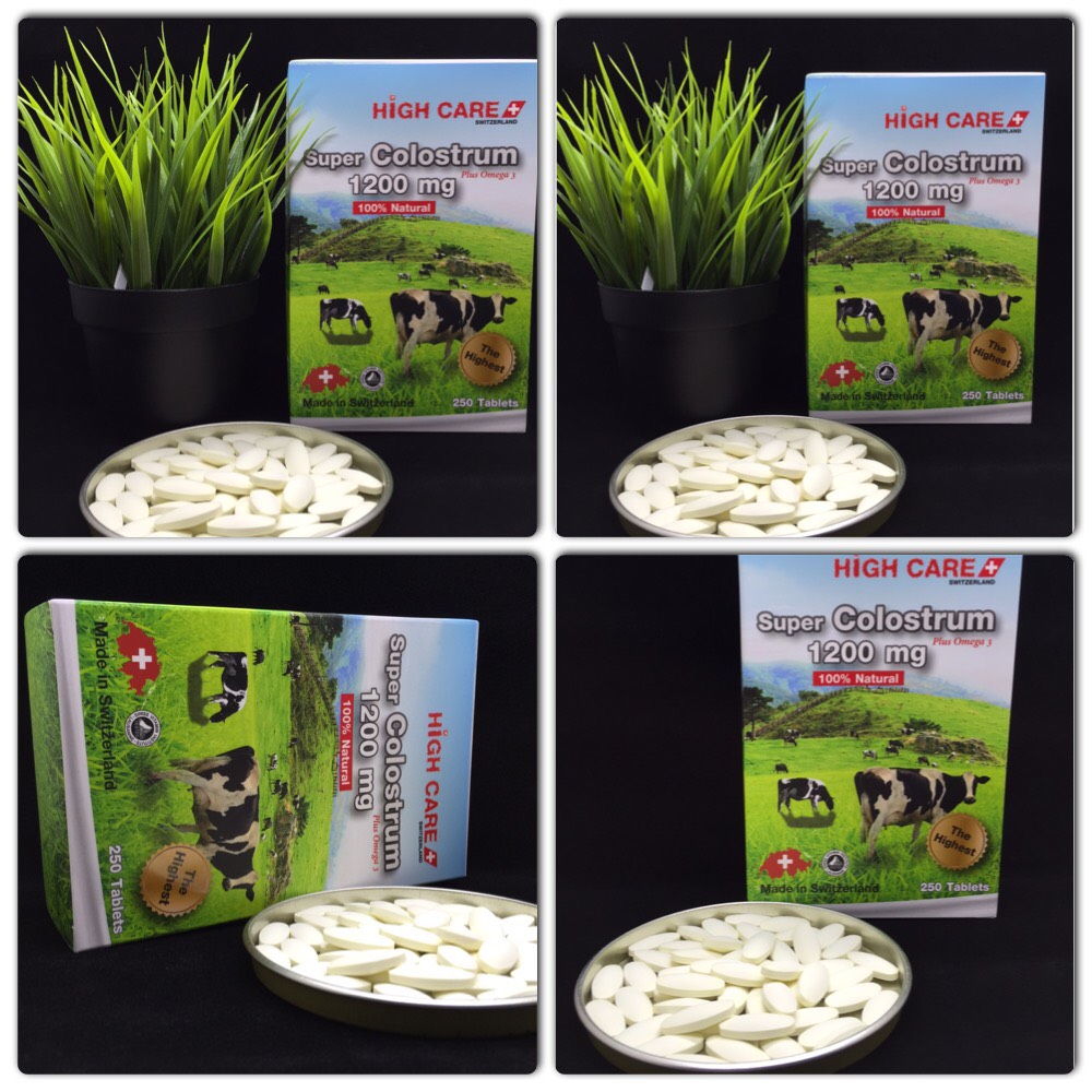 High Care Super Colostrum 1200 MG Plus Omega3 นมเพิ่มความสูงอัดเม็ด ไฮแคร์
