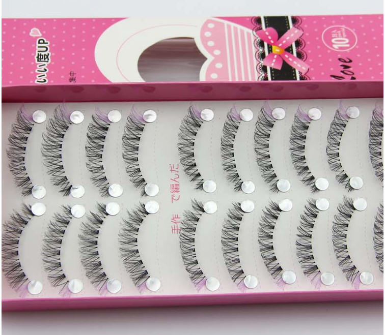 HS-54 ขนตาเอ็นใสหางตาสีชมพูม่วงๆ (ราคาส่ง) ขั้นต่ำ 15 เเพ็ค คละเเบบได้