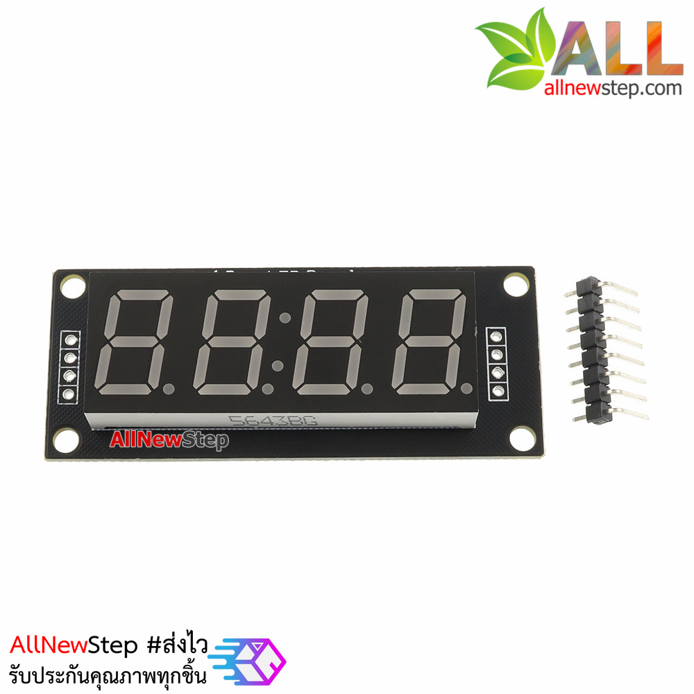โมดูลแสดงค่าตัวเลข 4 หลัก ขนาด 0.56 นิ้ว TM1637 Driver สีเขียว 6543BG