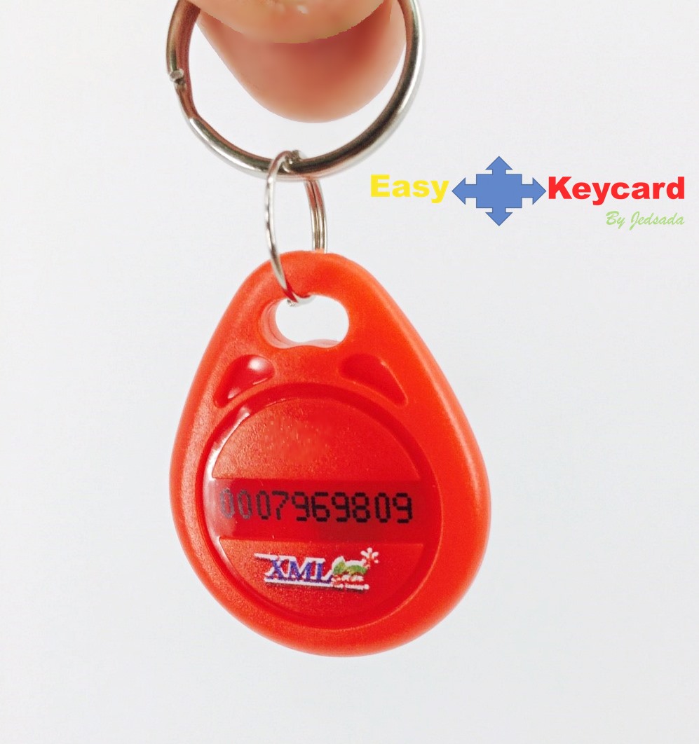 พวงกุญเเจคีย์การ์ด Keytag (Proximity 125Khz.) (เเบบหยดน้ำ ยี่ห้อ mango)(สีแดง)