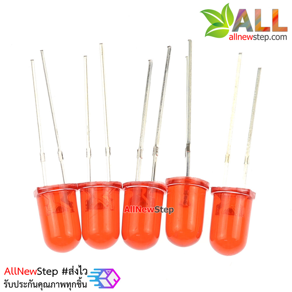 LED ขนาด 5mm สีแดง led 5mm จำนวน 5 ดวง
