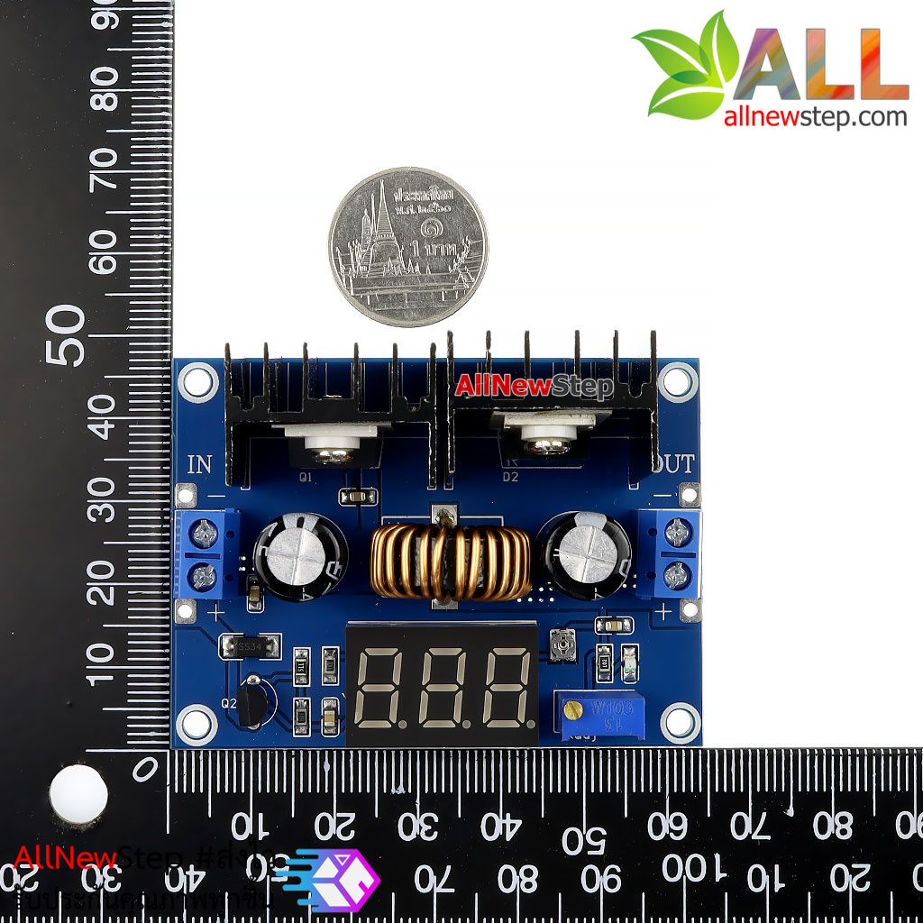XL4016E1 step down 8A โมดูลเรกูเลต แปลงไฟจาก 4-38V เป็น 1.25-36V กระแสสูงสุด 8A พร้อมโวลต์มิเตอร์
