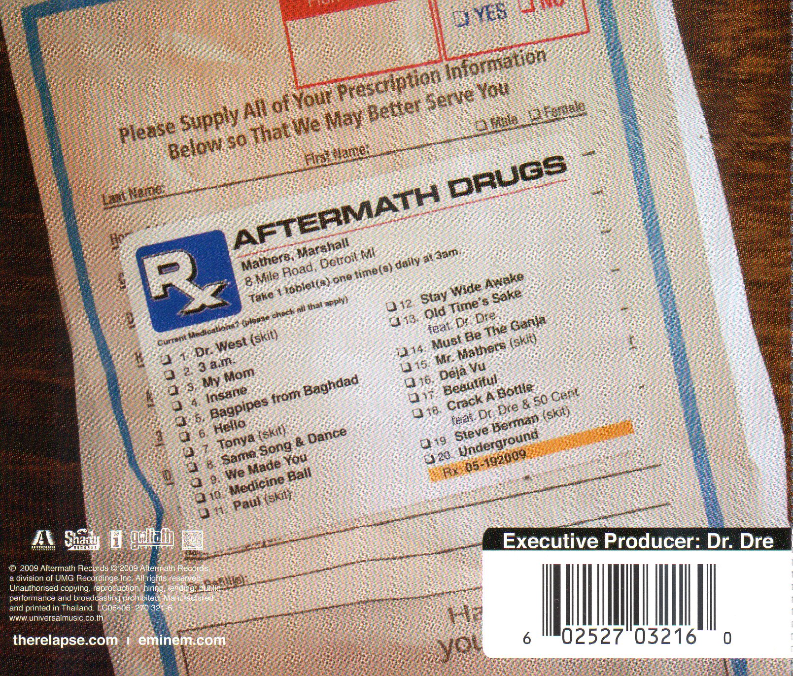 CD,Eminem - Relapse(2009)(Thai)