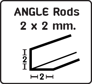 ABS Angle Rods 2x2 mm. (4Pcs./Pack)